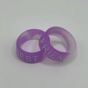 Silicone Ring Set BEST FRIEND Purple Stretch Rings